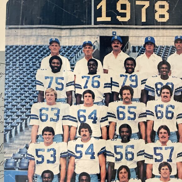 RARE VINTAGE 23x34 1978 Super Bowl VII Champions Dallas Cowboys Two-Sided Poster - Picture 6 of 16